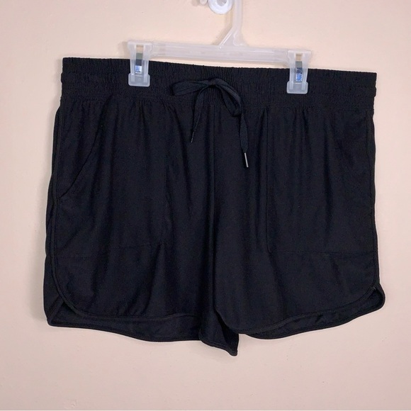 Large Athletic Works Black Activewear Shorts Drawstring Waistband Casual - Picture 10 of 10